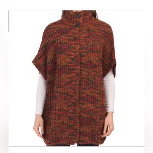 Elsamanda chunky knit poncho cape sweater Italy NWT